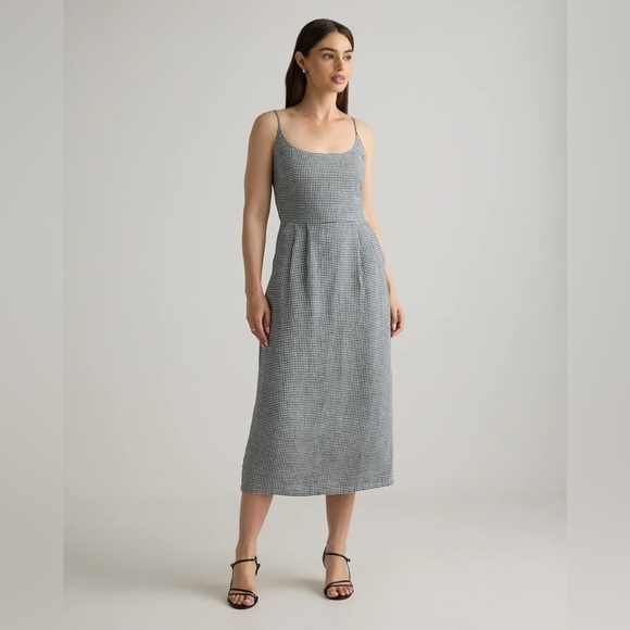 100% European Linen Scoop Neck Midi Dress - Picture 2 of 4